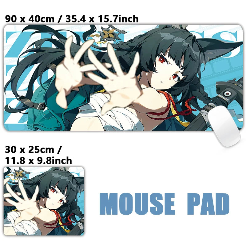ZZZ Gaming Hoshimi Miyabi Mouse Pad Evelyn Yuzuha Anby Ellen Zenless Zone Zero Keyboard Desk Mats XXL Anime Girls Mousepad