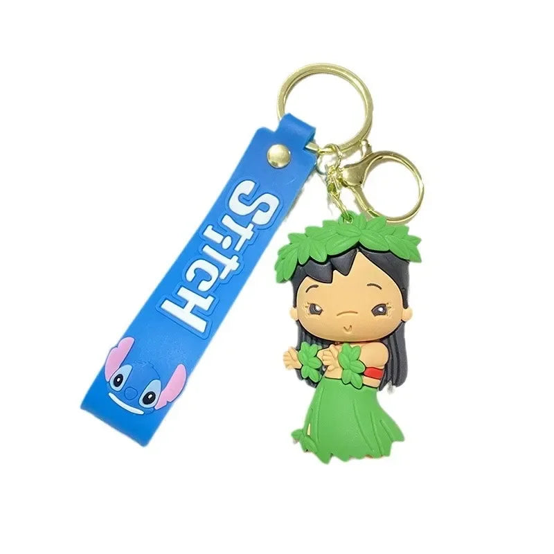 Cartoon Lilo & Stitch Keychains for Women Men Fans Cute Stitch Angel Lilo Keyrings Car Keys Holder Gifts for Friends