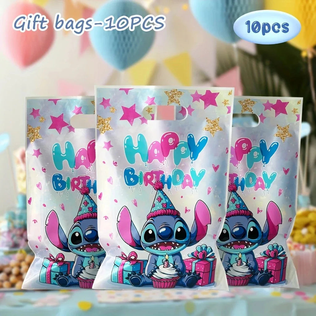 Kawaii Stitch Gift Bags Candy Loot Handbags Kids Birthday Party Supplies Decoration Theme Gift Filled Bag Toys Kids Party Favors
