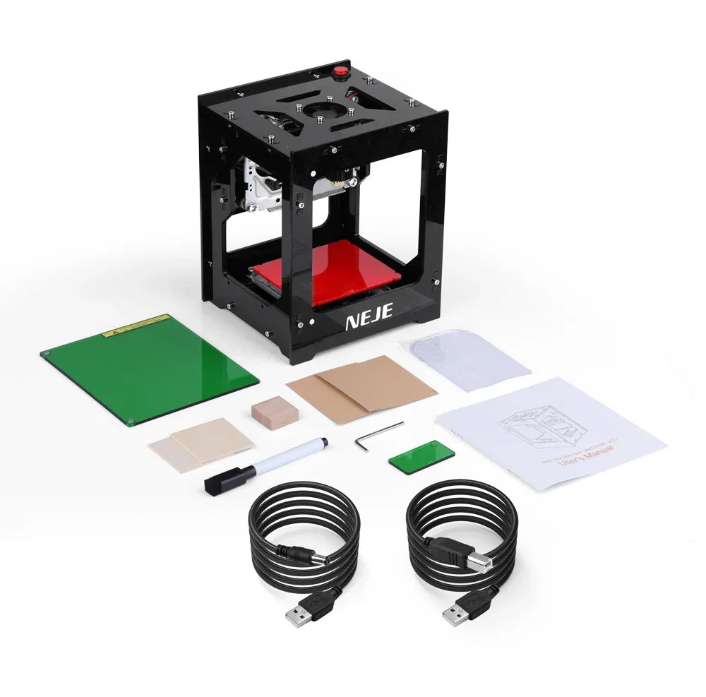 Portable Mini Laser Engraving Machine DIY CNC 405nm Laser 1000/1500/2000mW Adjustable Focus Suitable for Leather and Wood