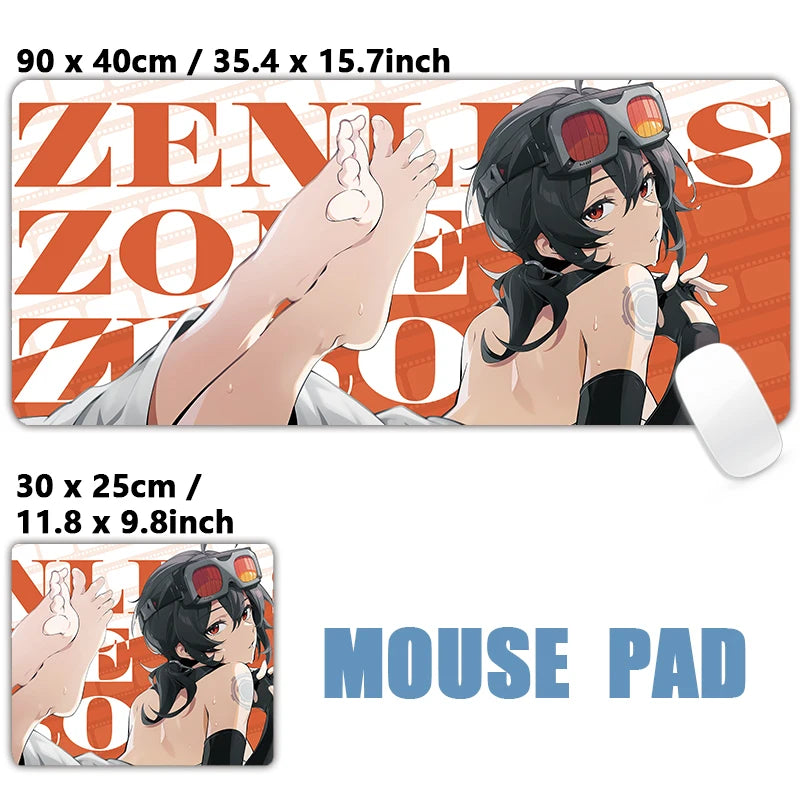 ZZZ Gaming Hoshimi Miyabi Mouse Pad Evelyn Yuzuha Anby Ellen Zenless Zone Zero Keyboard Desk Mats XXL Anime Girls Mousepad
