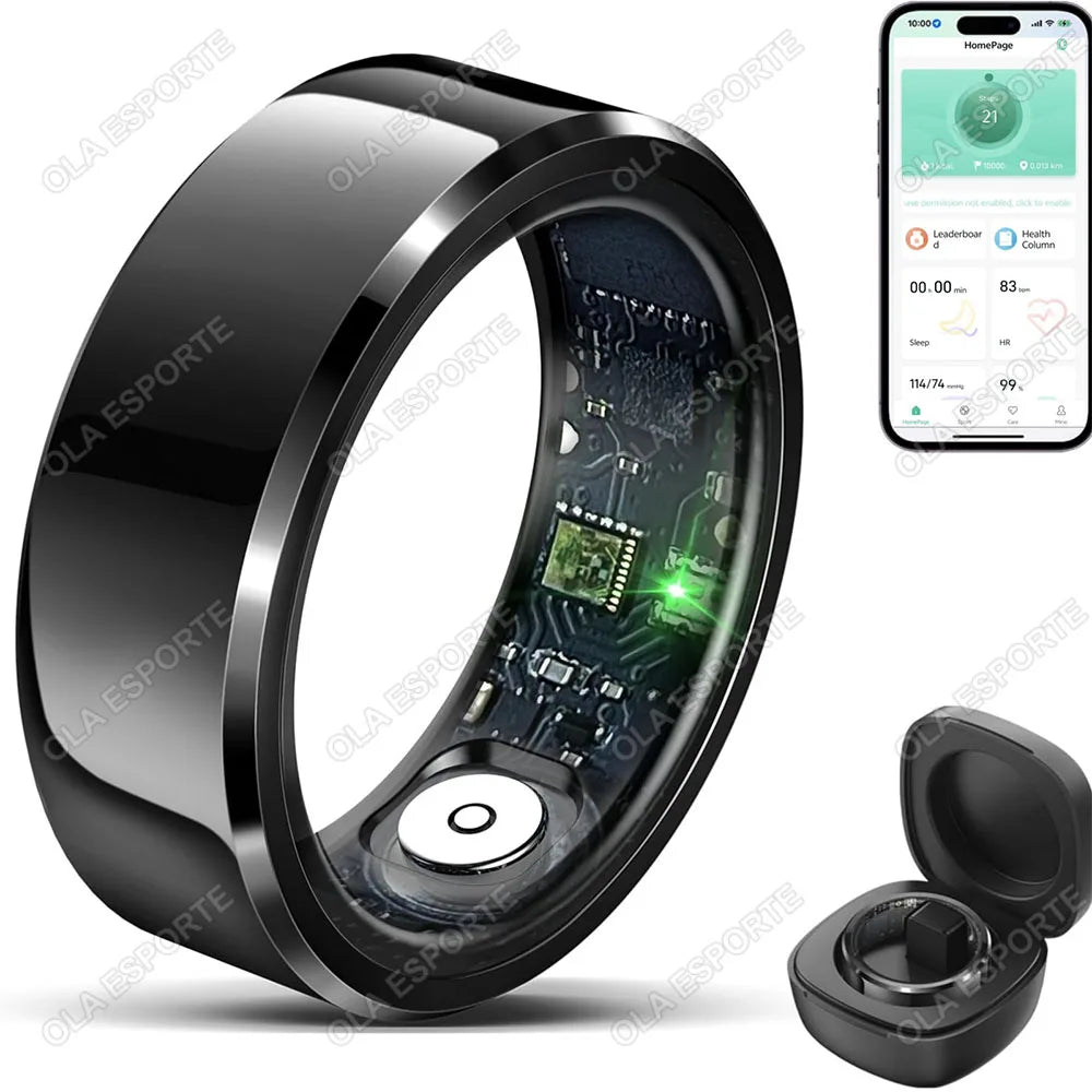 2025 Smart Ring Blood Pressure Heart Rate Sleep Monitoring Smartring IP68 & 5ATM Waterproof Multi-sport Mode Smartring Man Women