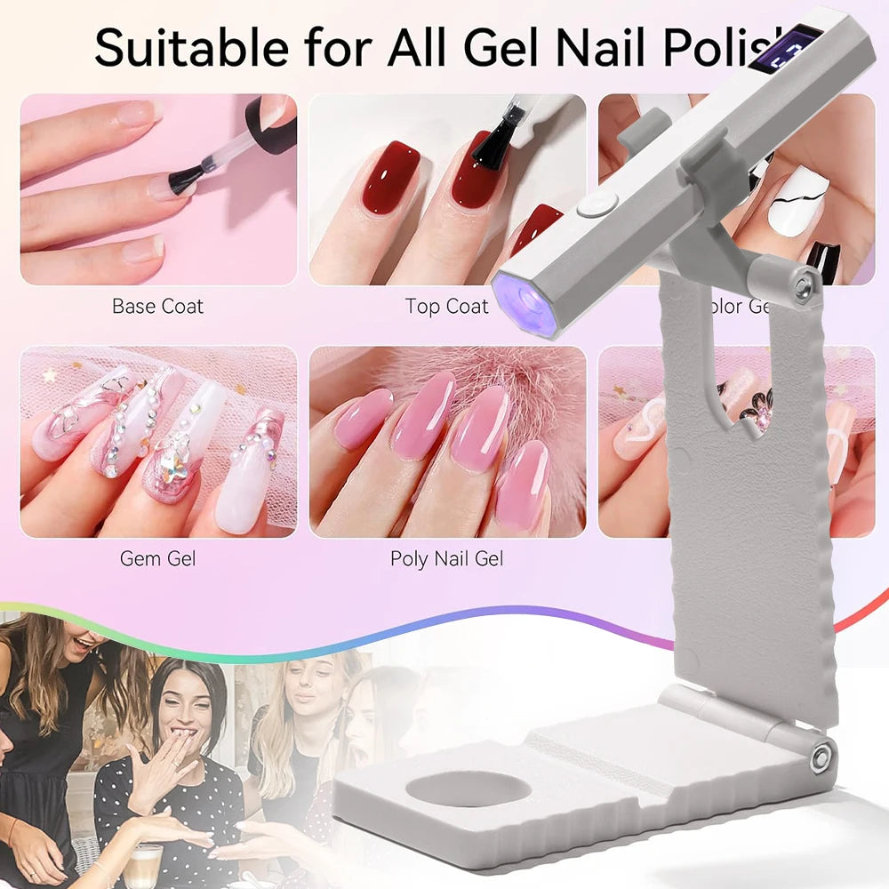 YIKOOLIN UV Light for Gel Nails Mini UV Nail Lamp Professional LED Light for Curing Gel Polish 2 Timing Modes for DIY Home Salon