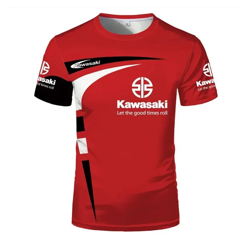 Kawasaki Motorcycle Racing 3D Printed Men's T-shirt Quick Drying Clothing Loose Sportswear Oversized Casual Short Sleeve For Men