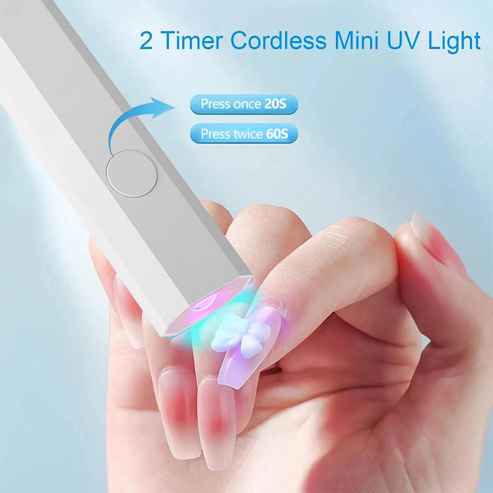 YIKOOLIN UV Light for Gel Nails Mini UV Nail Lamp Professional LED Light for Curing Gel Polish 2 Timing Modes for DIY Home Salon