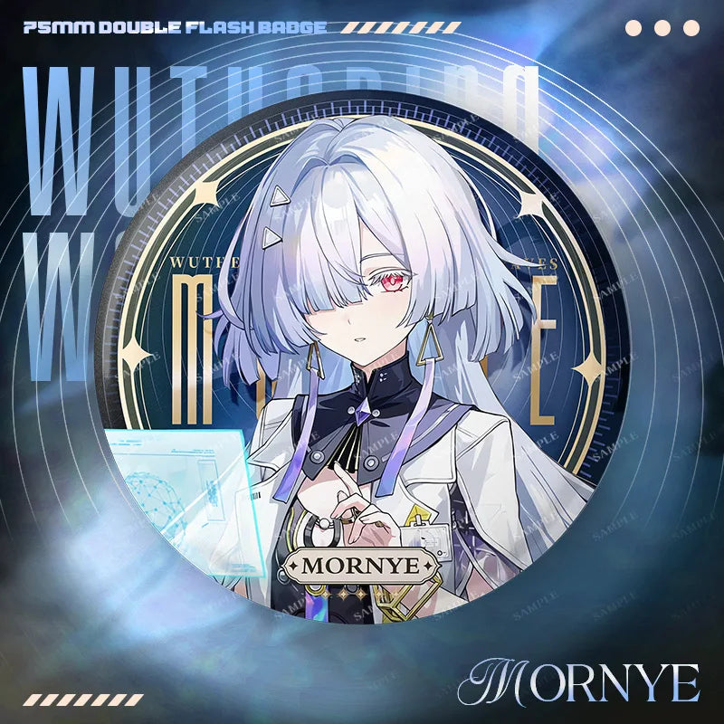 New Wuthering Waves 75MM Laser Brooch Chisa Mornye Lynae Lucilla Badge Pin Cartoon Anime Game Cosplay Jewelry Cute Gift