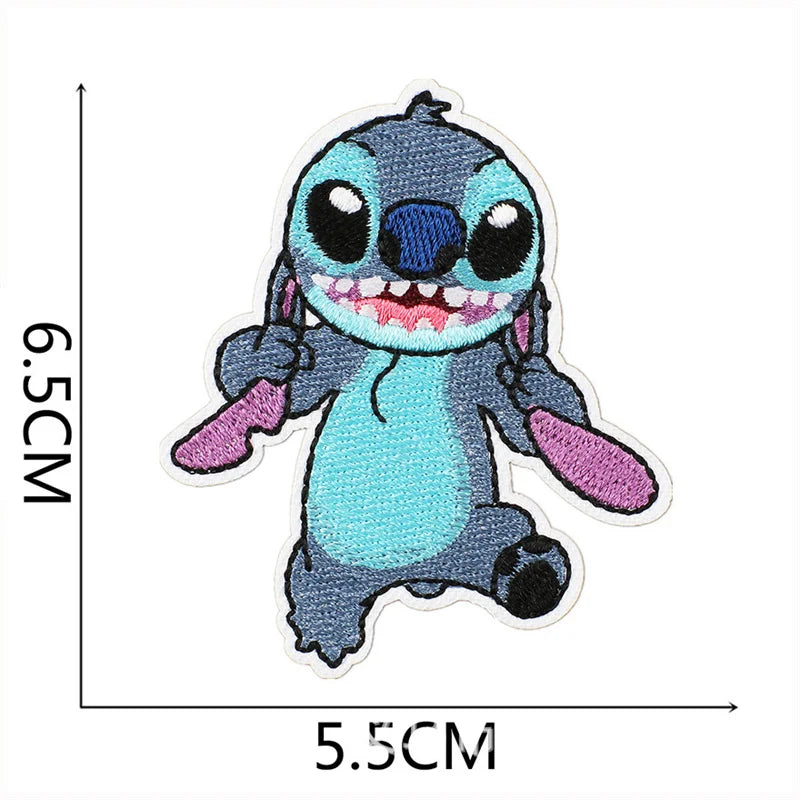 Stitch Clothes Badges Iron On Patches Appliques Embroidered Music cartoon Stripes for Clothes Jacket Jeans Diy Decoration