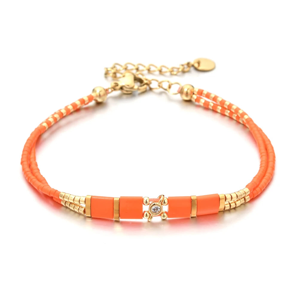 ZMZY New Miyuki Beads Design Bohemian Tila Beads Bracelet Handmade White Beads Woven Adjustable Hot Jewelry Gifts For Friend