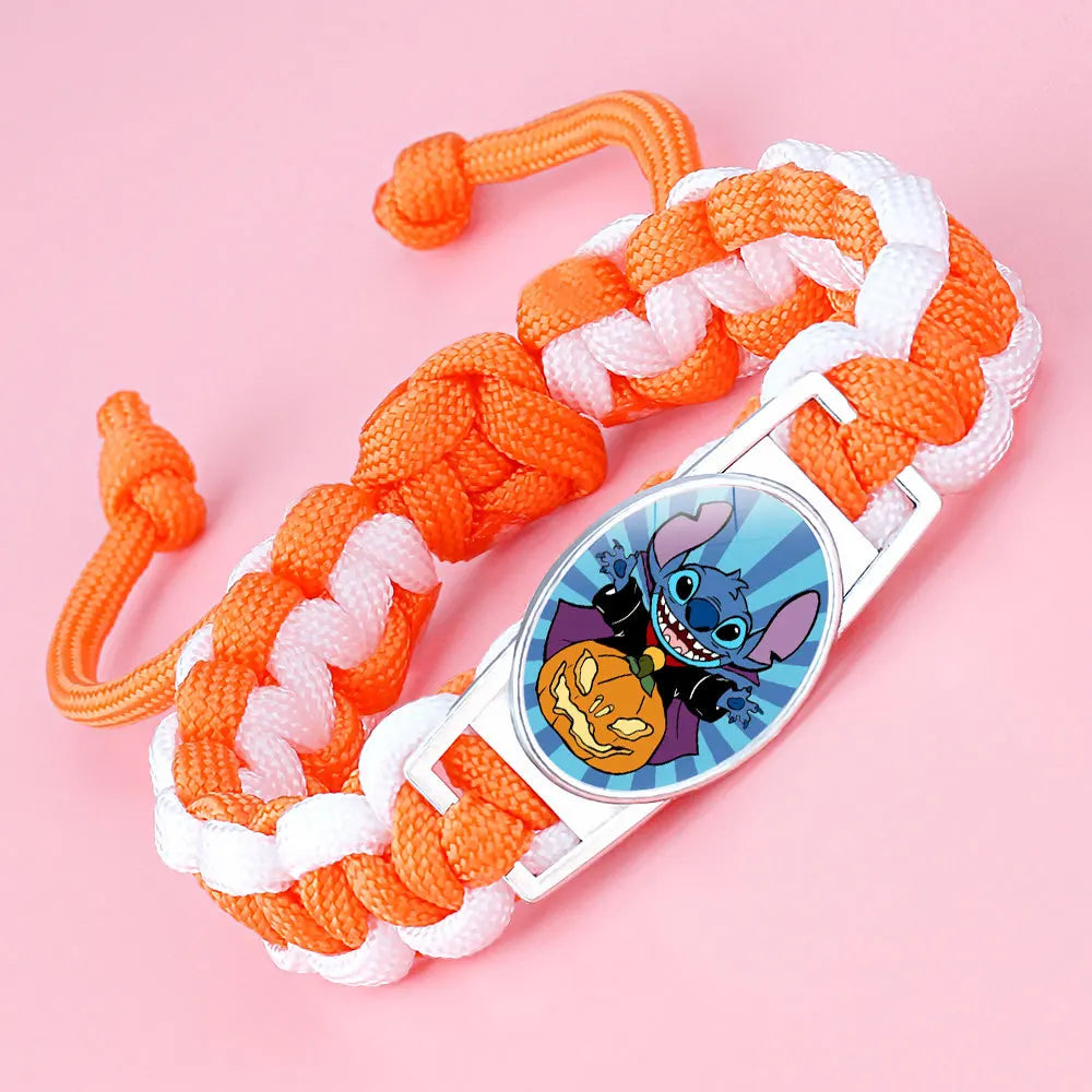 Kawaii Stitch Handwoven Bracelets Lilo Stitch Cartoon Anime Women Jewelry Decoration Woven Bracelet Party Birthday Gifts Girls
