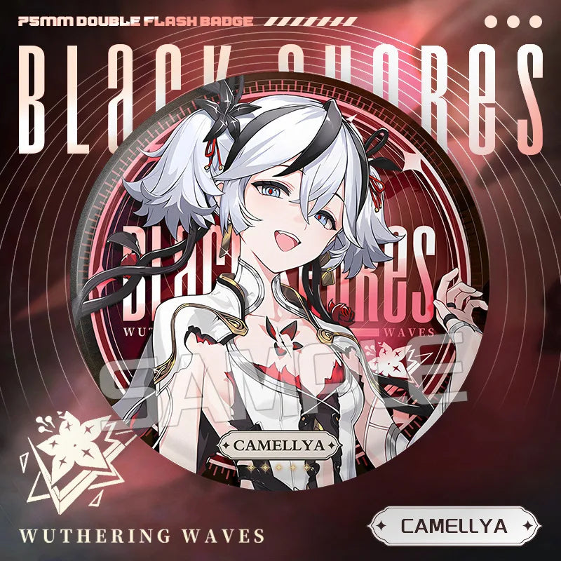 New Wuthering Waves 75MM Laser Brooch Chisa Mornye Lynae Lucilla Badge Pin Cartoon Anime Game Cosplay Jewelry Cute Gift