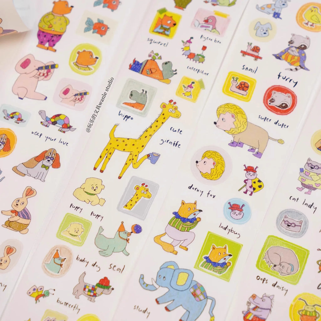 1szt/1lot Dekoracyjne taśmy klejące Zabawne artykuły papiernicze Scrapbooking DIY Papier Japońskie naklejki