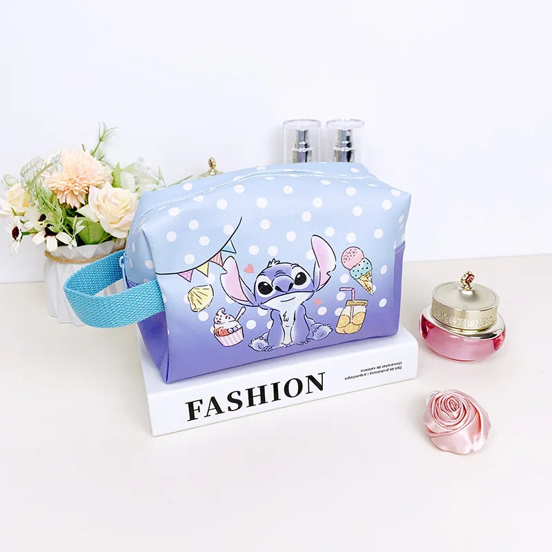 New Anime Stitch Lilo Stitch Cosmetic Bag Kawaii Makeup Waterproof Portable Travel Storage Organizer Bag Girl Birthday Gift