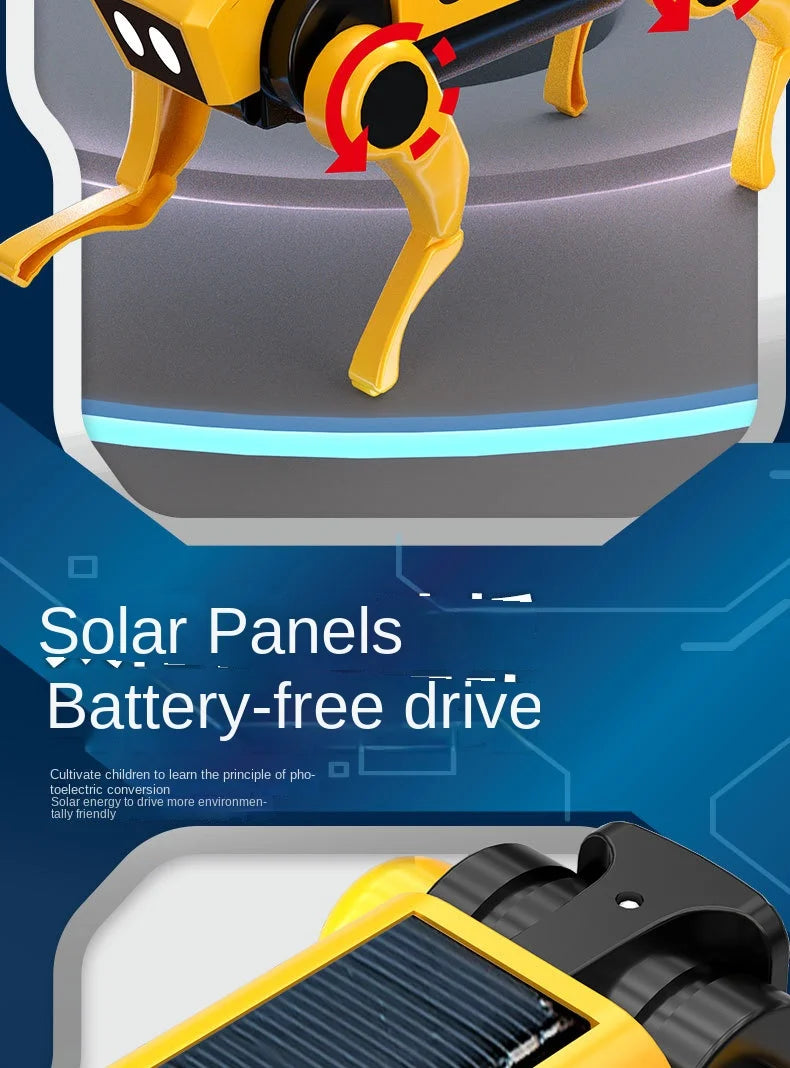 Science Teaching Assembling Set Powered Learning Model Walking Animal Kids Education Toys DIY Solar Robot Dog Mechanical Cat Toy