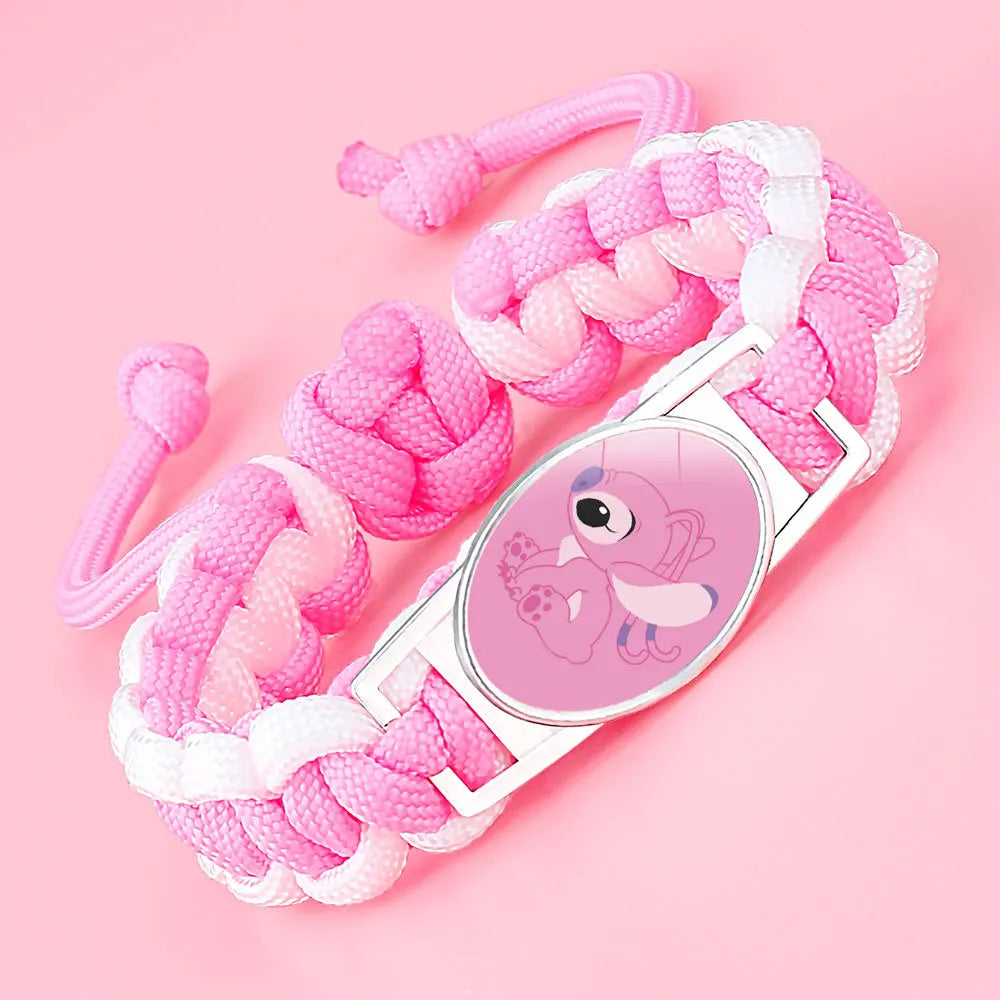 Kawaii Stitch Handwoven Bracelets Lilo Stitch Cartoon Anime Women Jewelry Decoration Woven Bracelet Party Birthday Gifts Girls