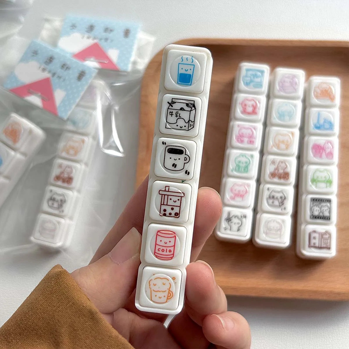 WAKAWAKA Decorative Stamps for Scrapbooking Kawaii Stamps Stationery For Journal Planner Arts Diy Crafts Album