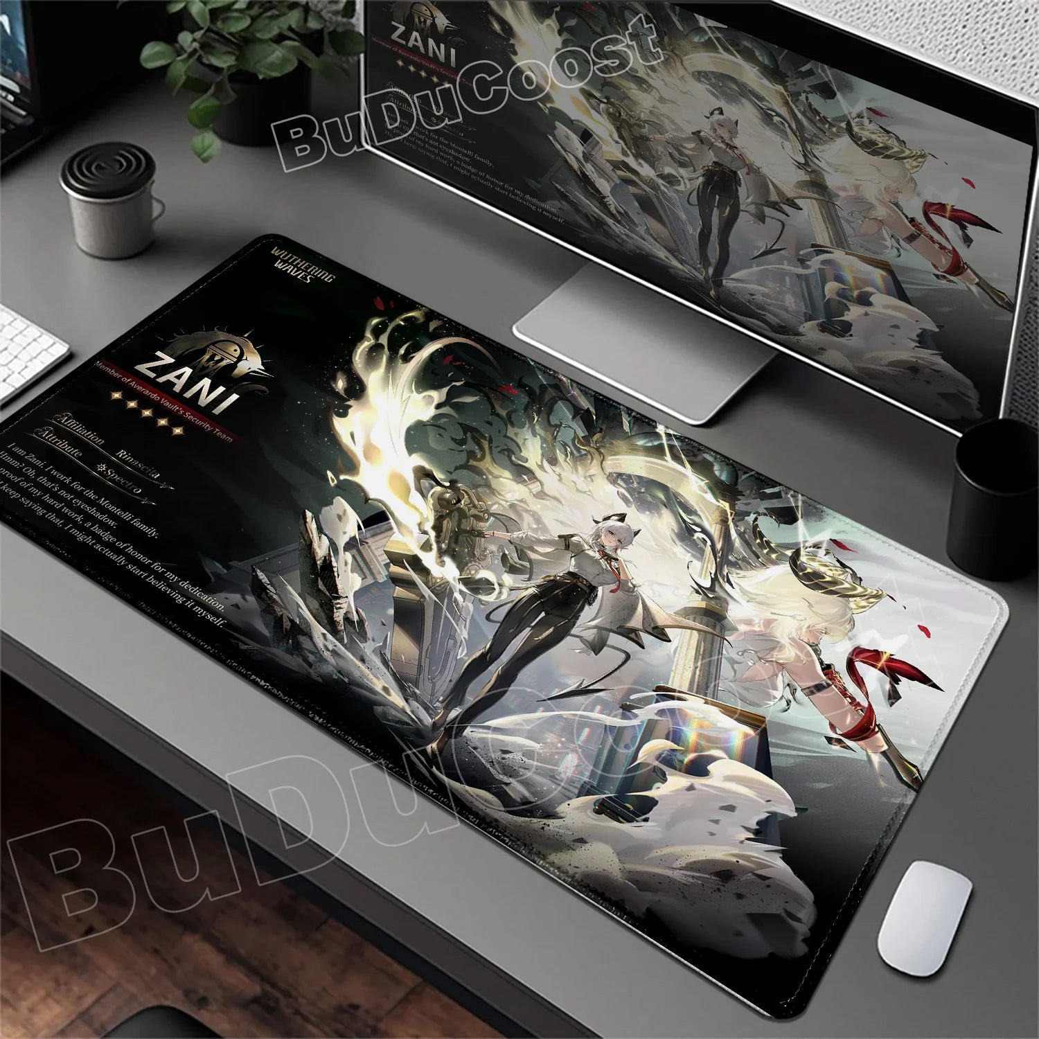 Wuthering Waves Character Illustration Mouse Pad Changli Carlotta Augusta Luno Mousepad Gaming Large Computer Non-slip Desk Mats