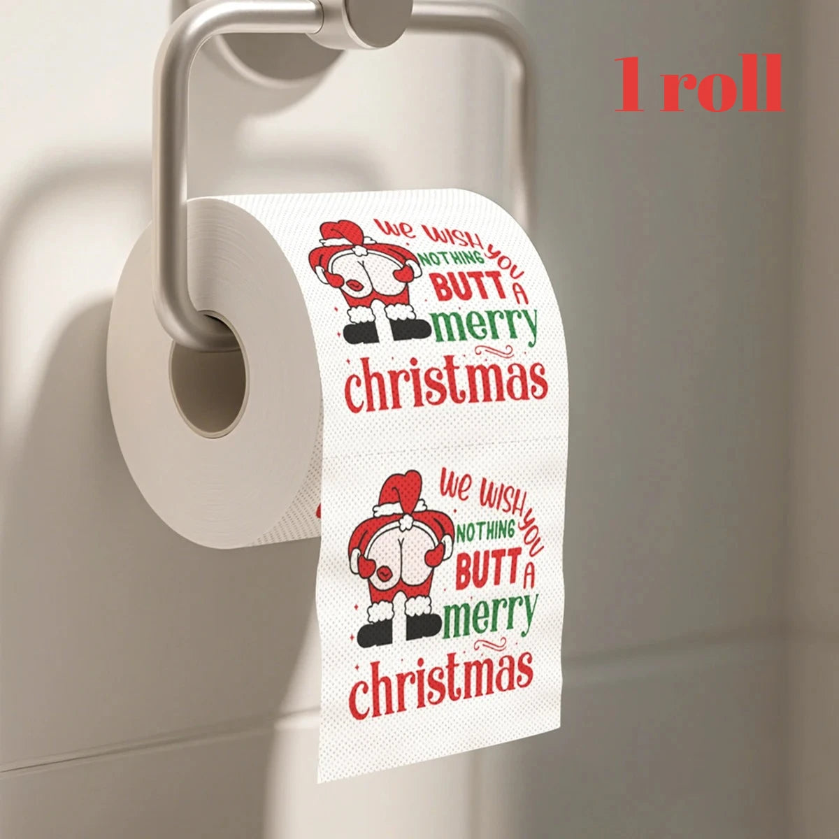 1/5pcs Happy 2026 New Year Christmas Toilet Roll Paper Xmas Tissue Roll Kitchen Home Decoration Holiday Party Supplies