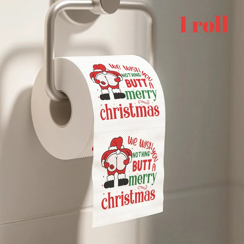 1/5pcs Happy 2026 New Year Christmas Toilet Roll Paper Xmas Tissue Roll Kitchen Home Decoration Holiday Party Supplies