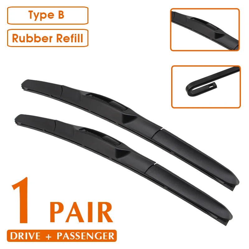 Car Wiper For Hyundai Kona Kauai 2017-2021 Windshield Rubber Silicon Refill Front Window Wiper 26"+16" LHD RHD Auto Accessories