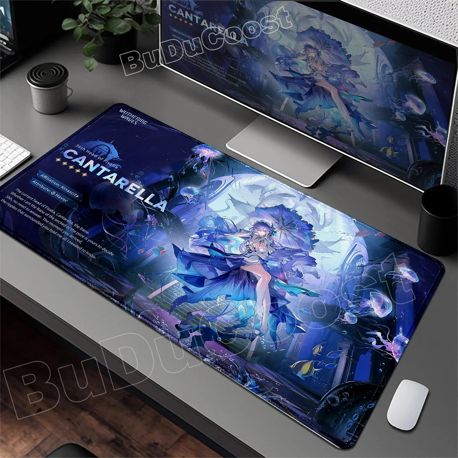 Wuthering Waves Character Illustration Mouse Pad Changli Carlotta Augusta Luno Mousepad Gaming Large Computer Non-slip Desk Mats