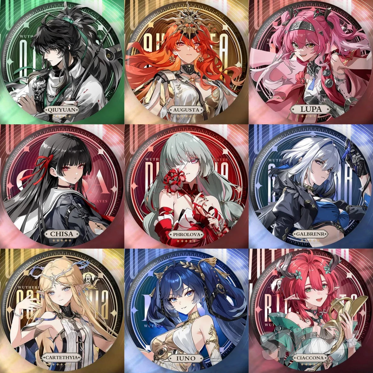 New Wuthering Waves 75MM Laser Brooch Chisa Mornye Lynae Lucilla Badge Pin Cartoon Anime Game Cosplay Jewelry Cute Gift