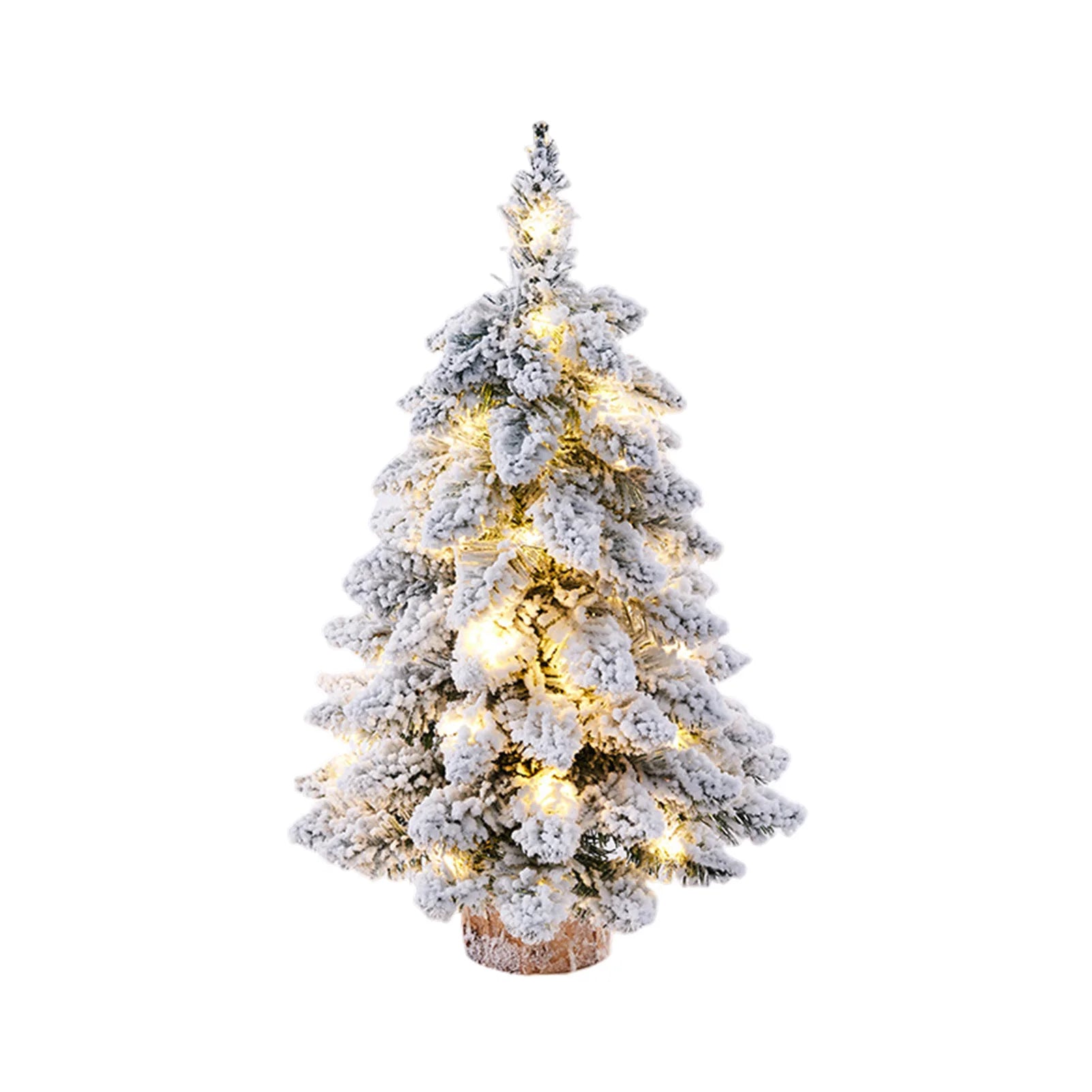 45/60cm Christmas Tree Nordic Snowflake Tree Ornament Exquisite Flocking Luminous Tree Navidad New Year Party Decoration Props
