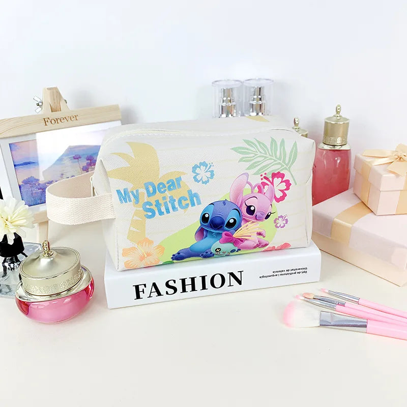 New Anime Stitch Lilo Stitch Cosmetic Bag Kawaii Makeup Waterproof Portable Travel Storage Organizer Bag Girl Birthday Gift