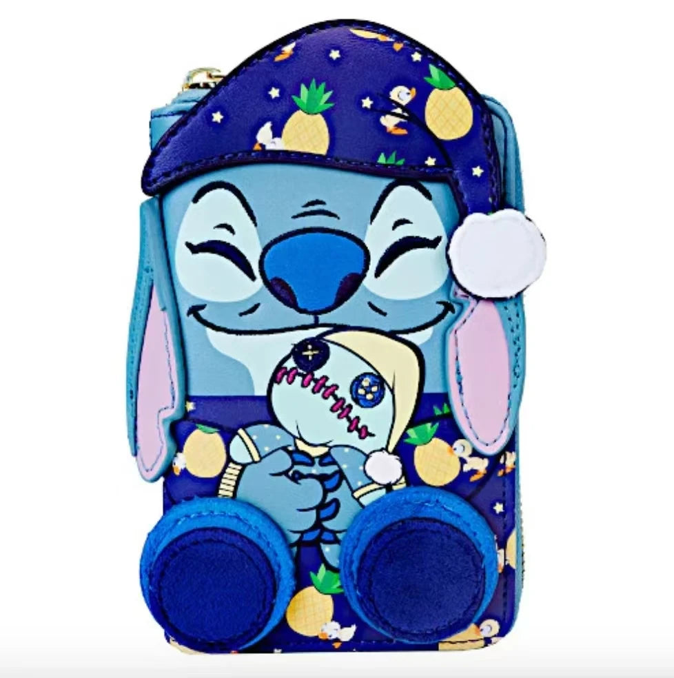 Loungefly Anime Stitch Pajama Party Series Wallet Anime Peripheral Stitch Cartoon Wallet Girls Gifts Lilo & Stitch Wallet