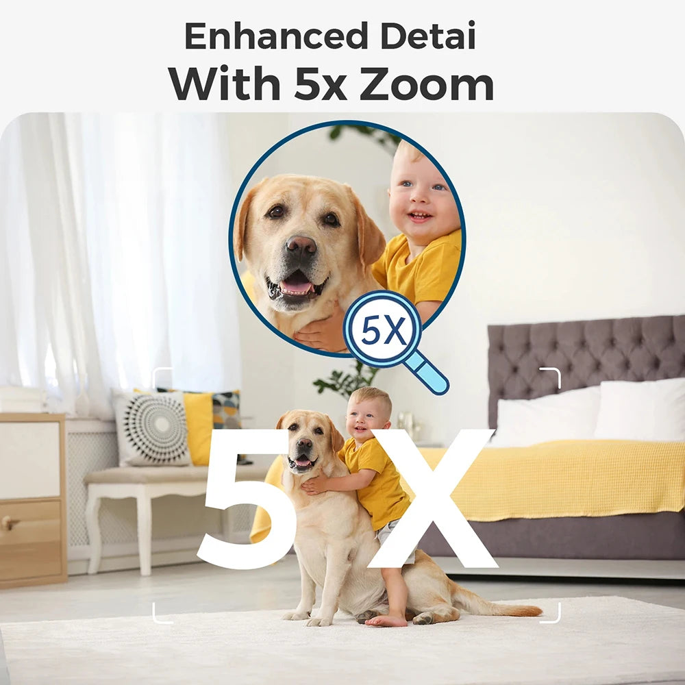 4K HD Mini Camera Wireless WIFI Camera Supports 5X zoom, motion detection, remote viewing,120° Live Streaming nanny DIY camera