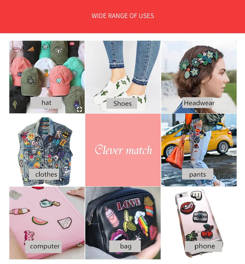 Stitch Clothes Badges Iron On Patches Appliques Embroidered Music cartoon Stripes for Clothes Jacket Jeans Diy Decoration