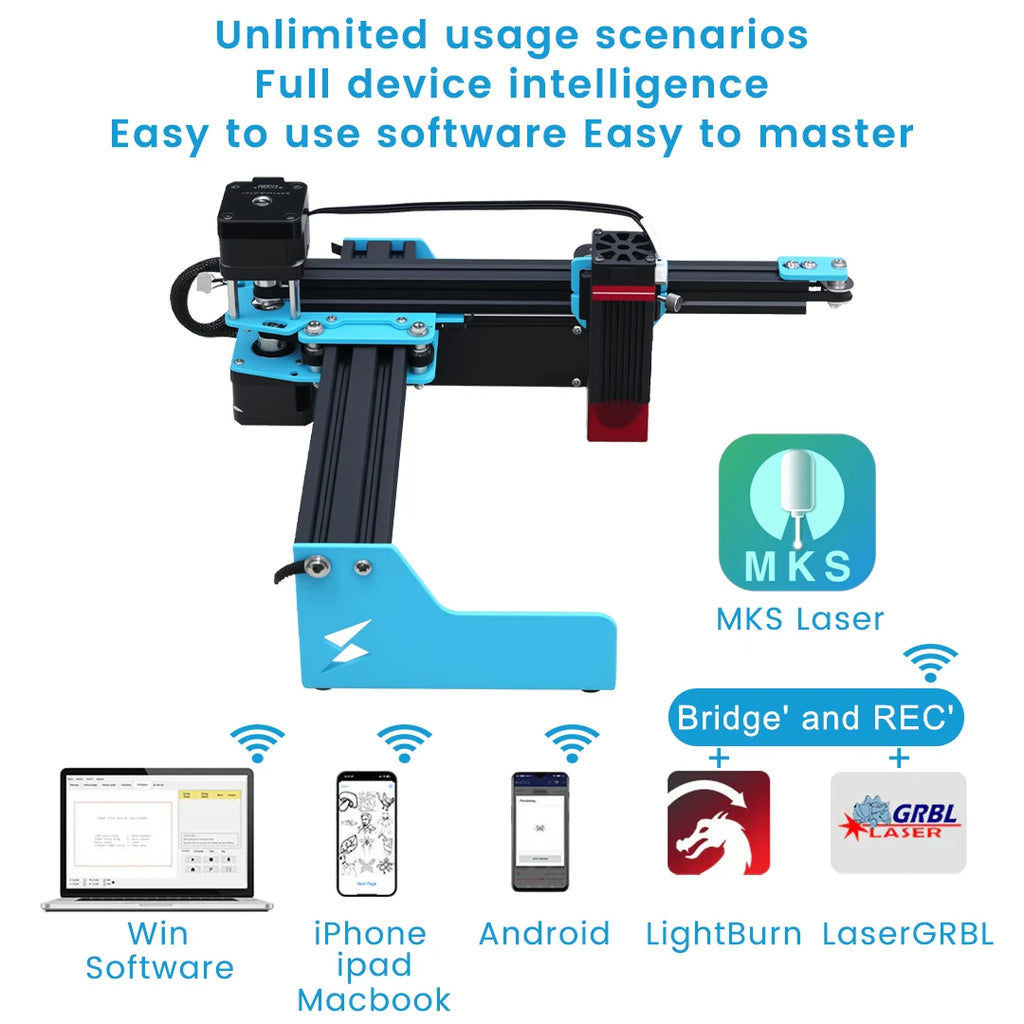 TYVOK 5W Mini Portable Laser Engraver A1 Mini DIY Wood Painted Acrylic Glass Leather Cut Engrave Logo 445±5nm 3.5W Laser Engravi