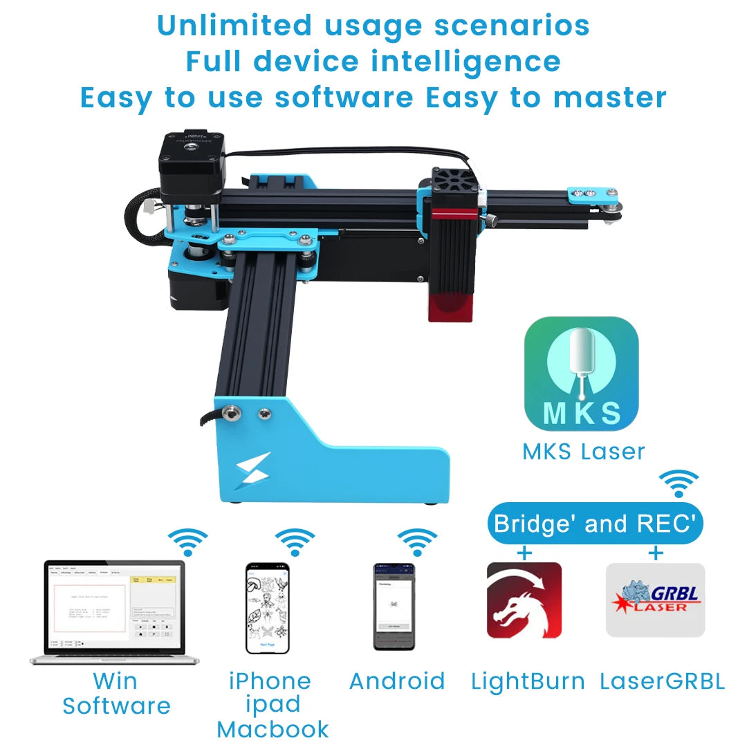 TYVOK 5W Mini Portable Laser Engraver A1 Mini DIY Wood Painted Acrylic Glass Leather Cut Engrave Logo 445±5nm 3.5W Laser Engravi