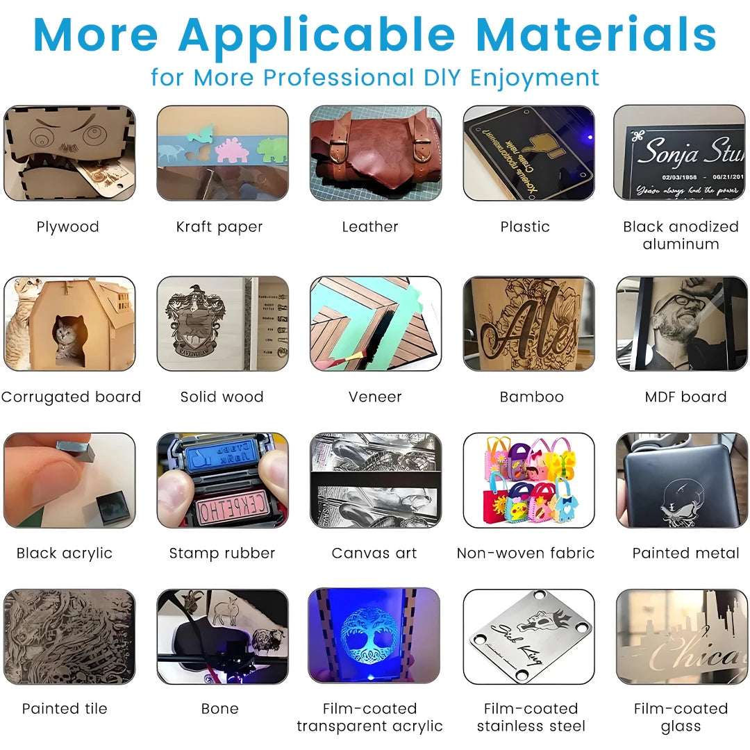 TYVOK 5W Mini Portable Laser Engraver A1 Mini DIY Wood Painted Acrylic Glass Leather Cut Engrave Logo 445±5nm 3.5W Laser Engravi