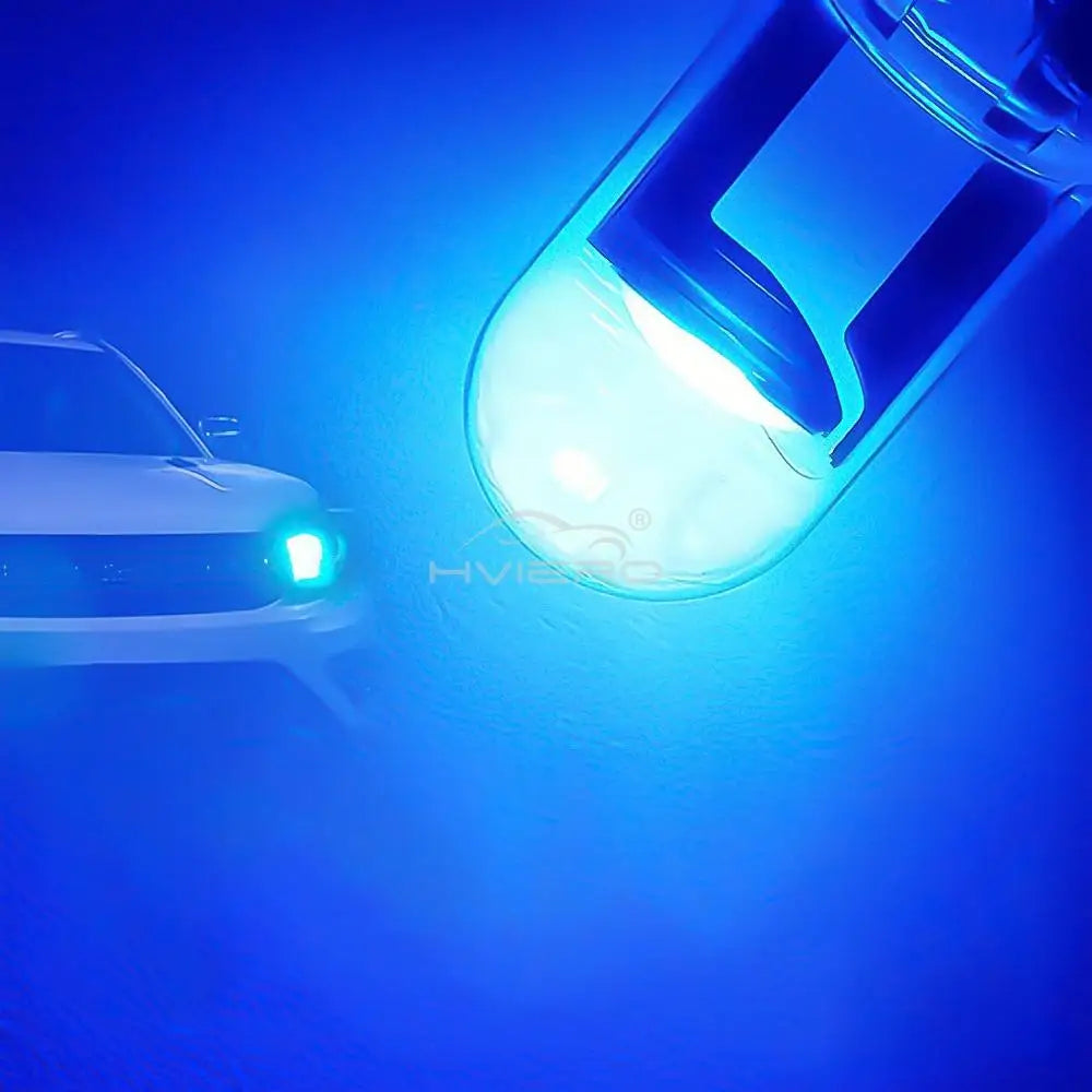 2/4 W5W 194 T10 Glass Housing Cob LED Home Bulb 6000K Wedge License Plate Lamp Dome Light White Diedo Auto Interior Read 12V DC