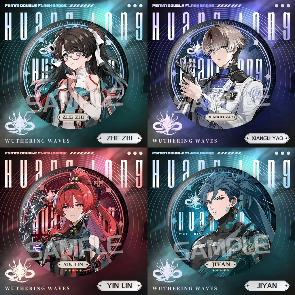 New Wuthering Waves 75MM Laser Brooch Chisa Mornye Lynae Lucilla Badge Pin Cartoon Anime Game Cosplay Jewelry Cute Gift