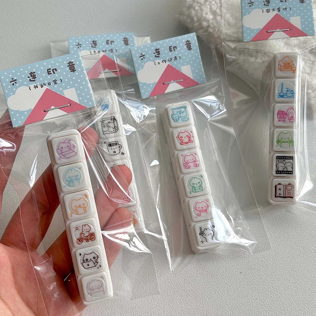 WAKAWAKA Decorative Stamps for Scrapbooking Kawaii Stamps Stationery For Journal Planner Arts Diy Crafts Album