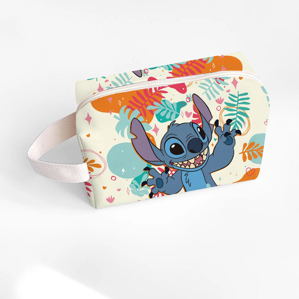 New Anime Stitch Lilo Stitch Cosmetic Bag Kawaii Makeup Waterproof Portable Travel Storage Organizer Bag Girl Birthday Gift
