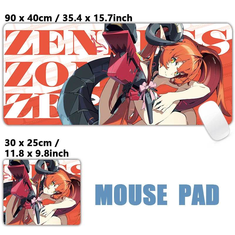 ZZZ Gaming Hoshimi Miyabi Mouse Pad Evelyn Yuzuha Anby Ellen Zenless Zone Zero Keyboard Desk Mats XXL Anime Girls Mousepad