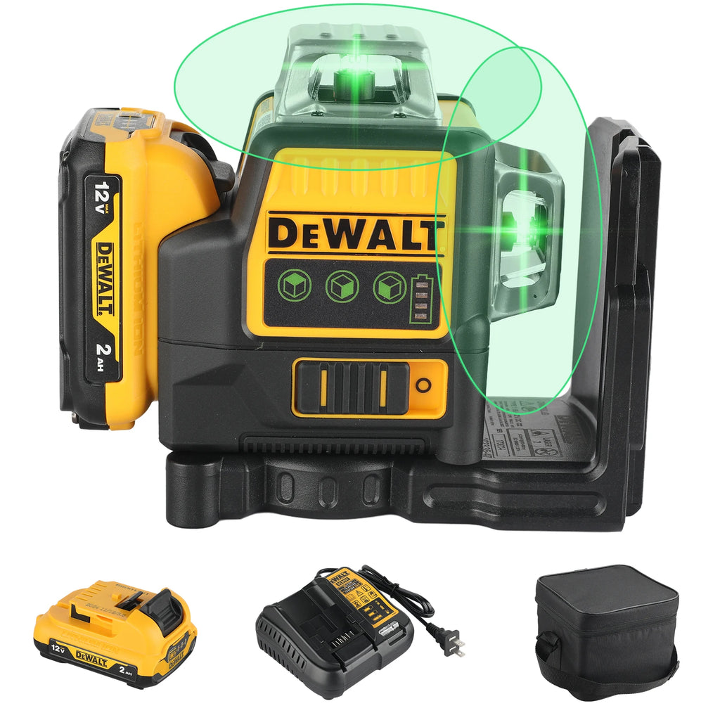 "2025 Nouveau!" DEWALT DW089LG 12 V laser horizontal 12 lignes 3 faces * 360 degrés lumière verte auto-nivelant outil de ligne t