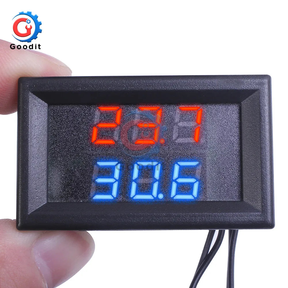 DC4V-28V Mini Temperature Controller Dual Display LED Digital Temperature Sensor Thermometer Tester with control NTC Metal Probe