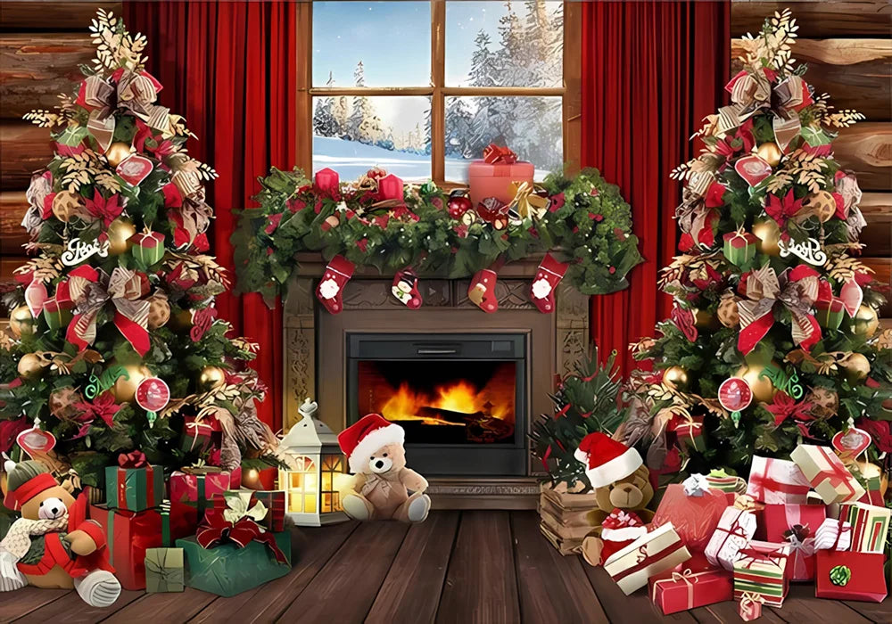 Navidad Decoration Anniversaires Xmas Tree Photography Backdrops Merry Christmas Backgrounds