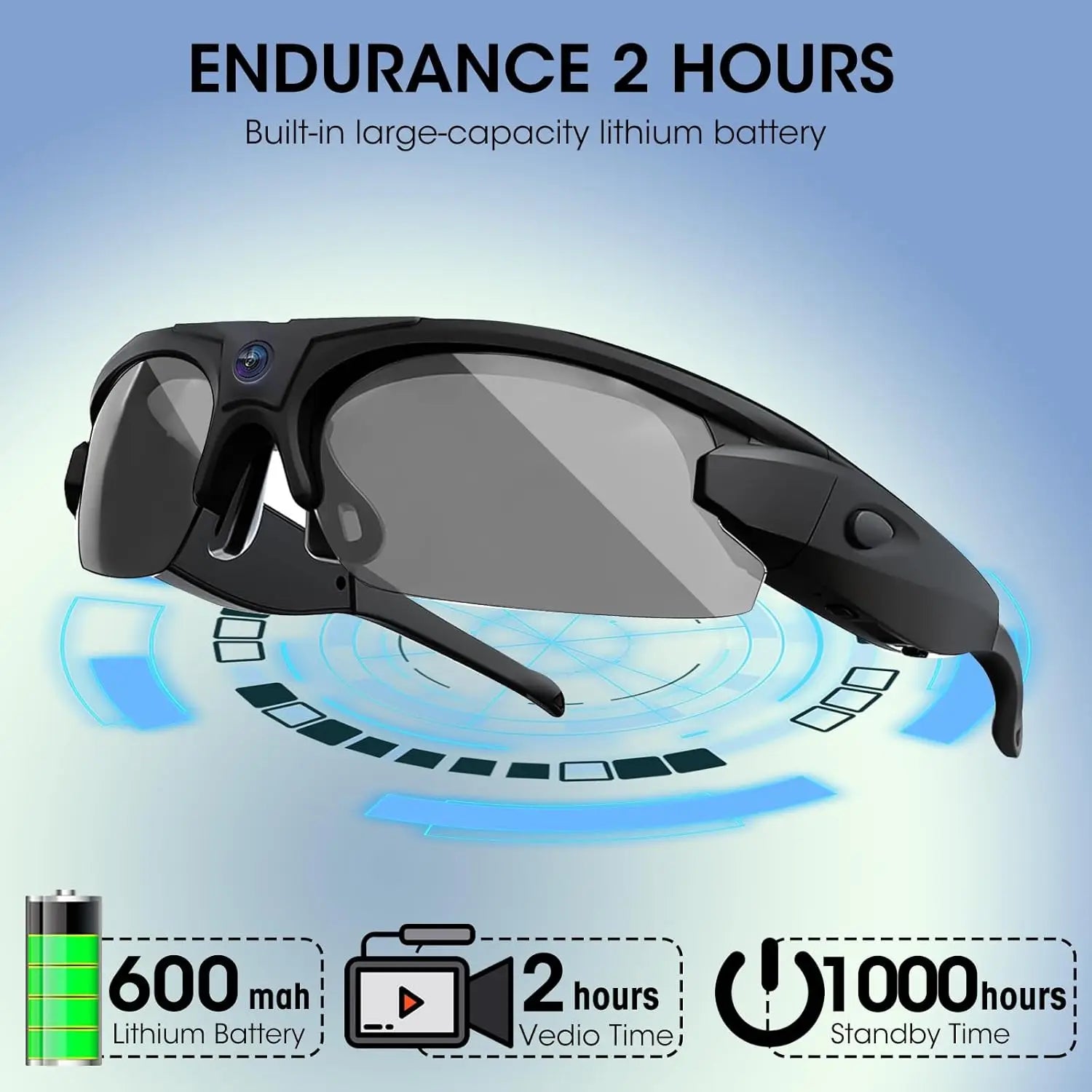 4K HD FPV Smart Glasses WIFI Camera 1080P Video Recording Mini Wireless Bodycam Vlogging POV Action Sports Motorcycle Cycling