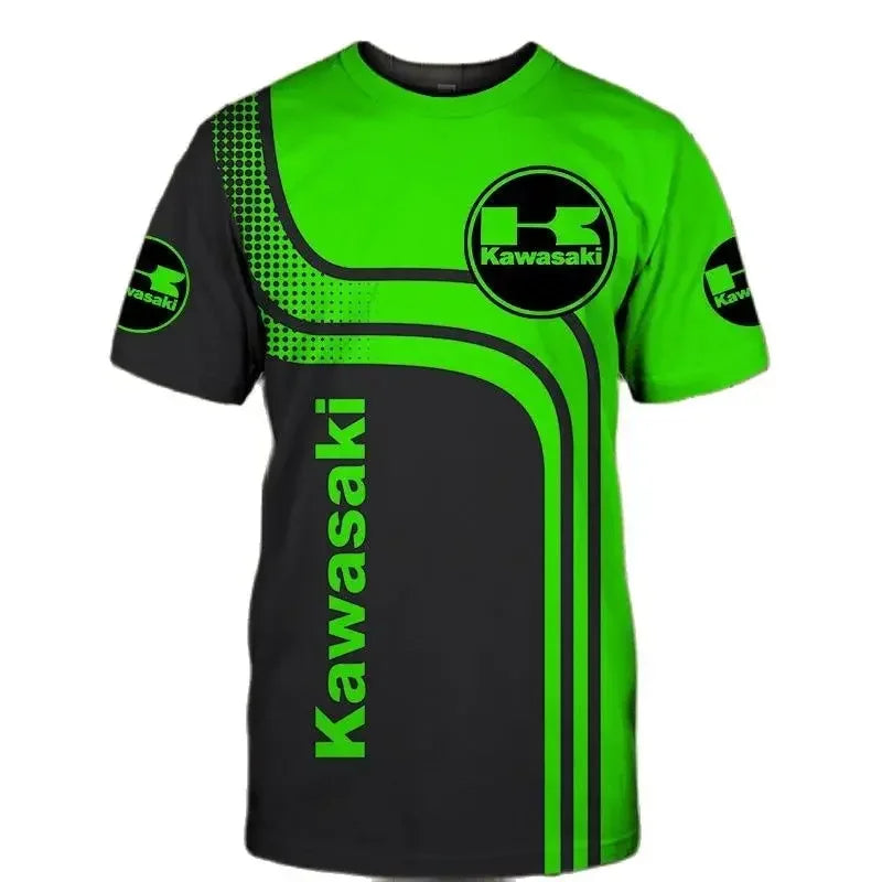 Kawasaki Motorcycle Racing 3D Printed Men's T-shirt Quick Drying Clothing Loose Sportswear Oversized Casual Short Sleeve For Men