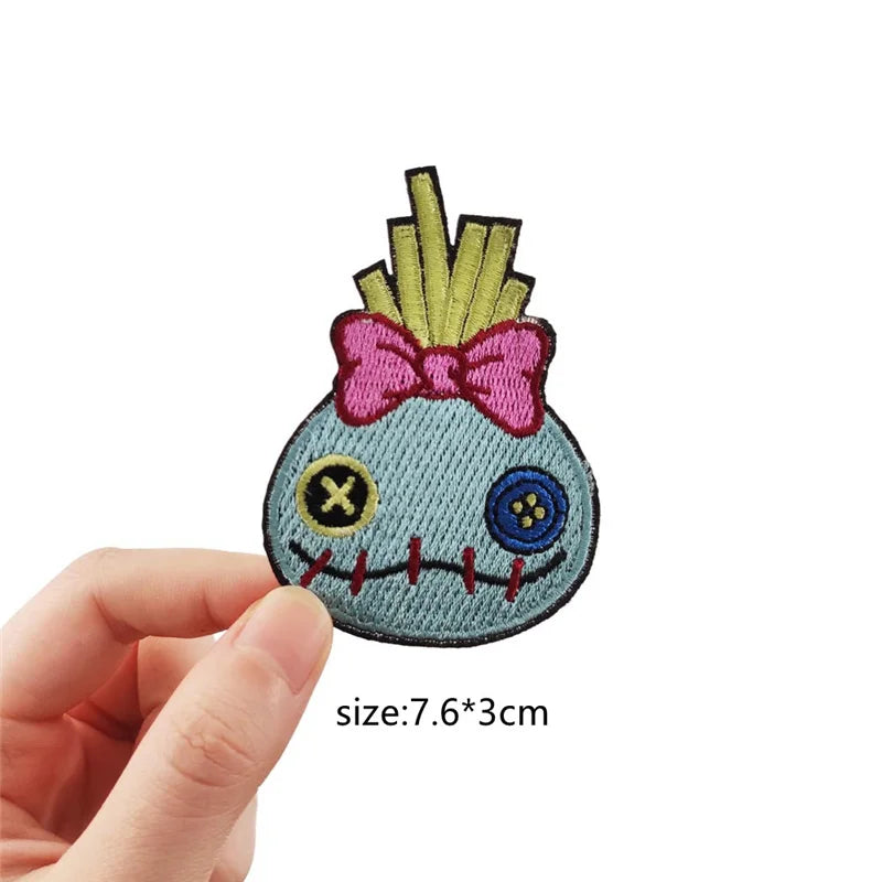 Stitch Clothes Badges Iron On Patches Appliques Embroidered Music cartoon Stripes for Clothes Jacket Jeans Diy Decoration