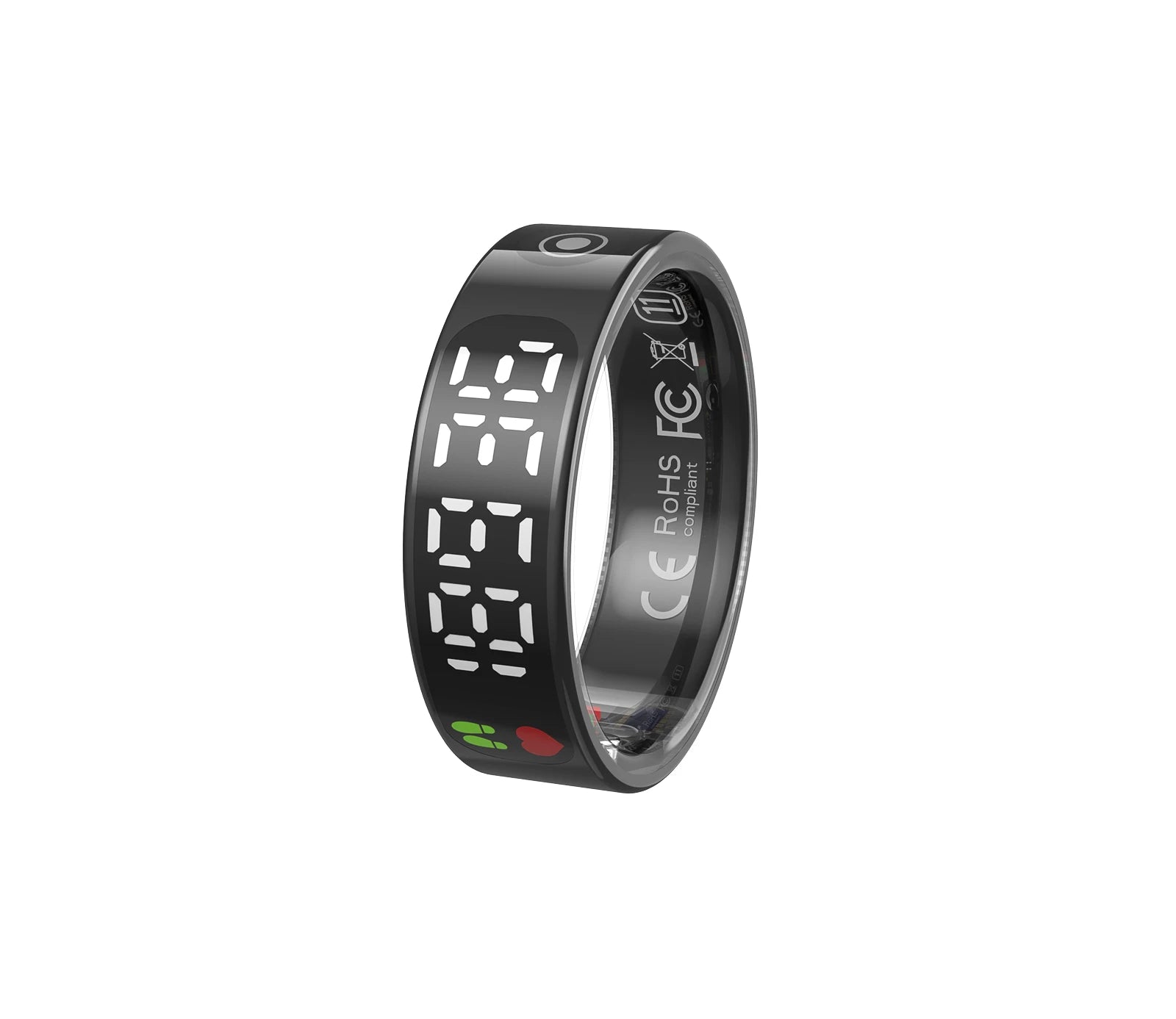 2025 QINO R09 Smart Ring with Display Screen and Touch, Wireless Charging, Health Manager, 5 ATM Waterproof For Men Women