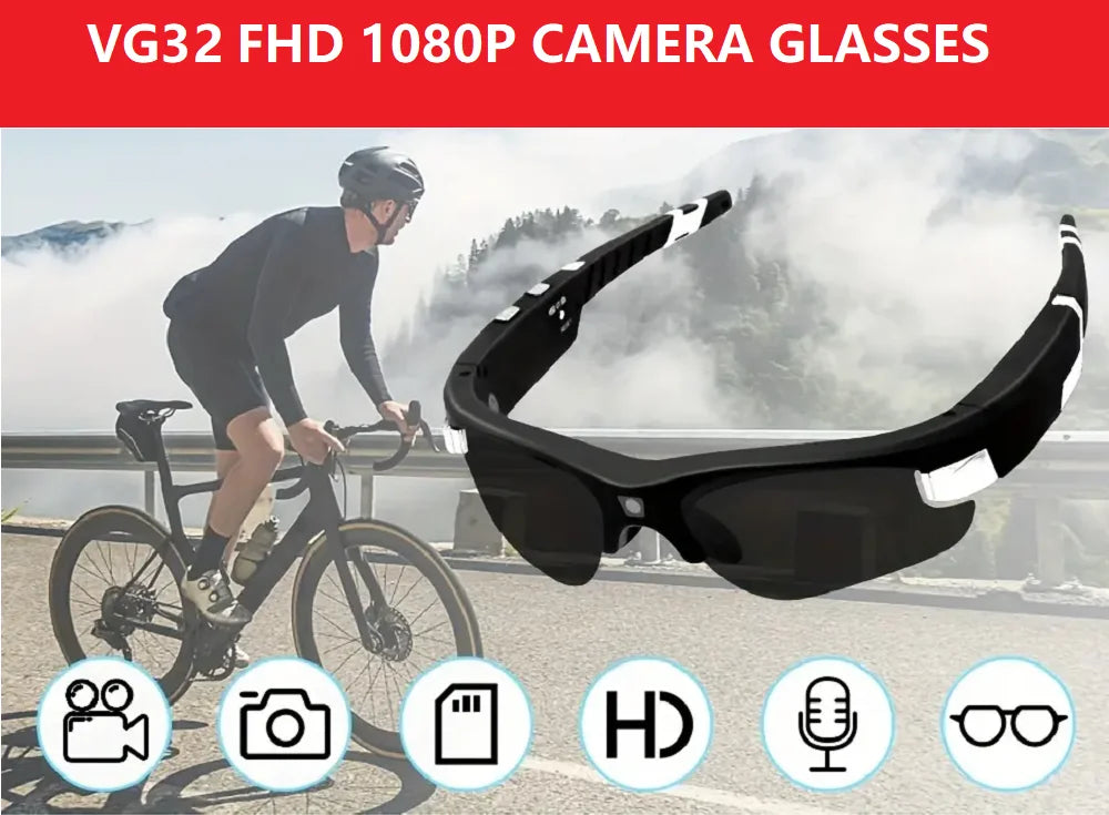 4K HD FPV Smart Glasses WIFI Camera 1080P Video Recording Mini Wireless Bodycam Vlogging POV Action Sports Motorcycle Cycling