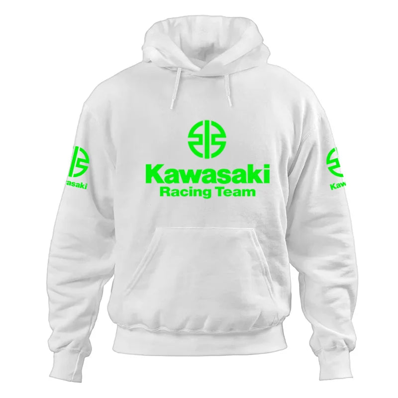 Kawasaki Motorcycle Logo 2025 Spring/Summer New Y2K Bug Fashion Trend Autumn/Winter Printed 100% Pure Cotton Casual Hoodie