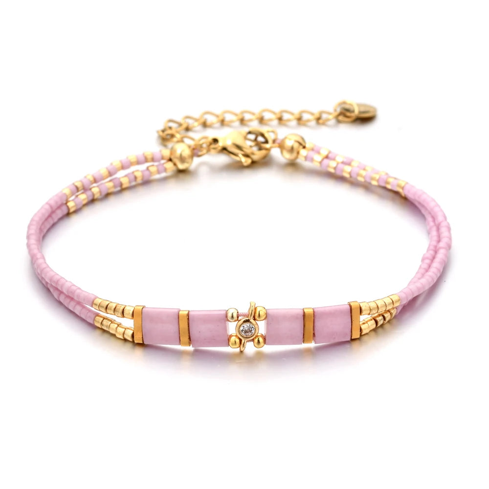 ZMZY New Miyuki Beads Design Bohemian Tila Beads Bracelet Handmade White Beads Woven Adjustable Hot Jewelry Gifts For Friend