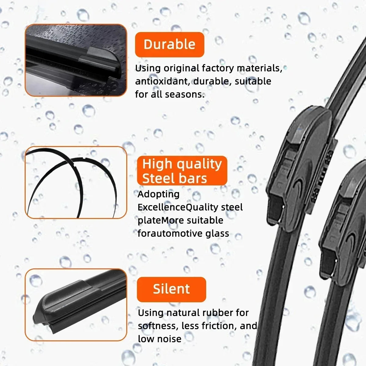 For Renault Kadjar Kangoo MK1 2 Koleos Front Windshield Wiper General Motors Multifunctional Double Rubber Strip Wiper Wholesale