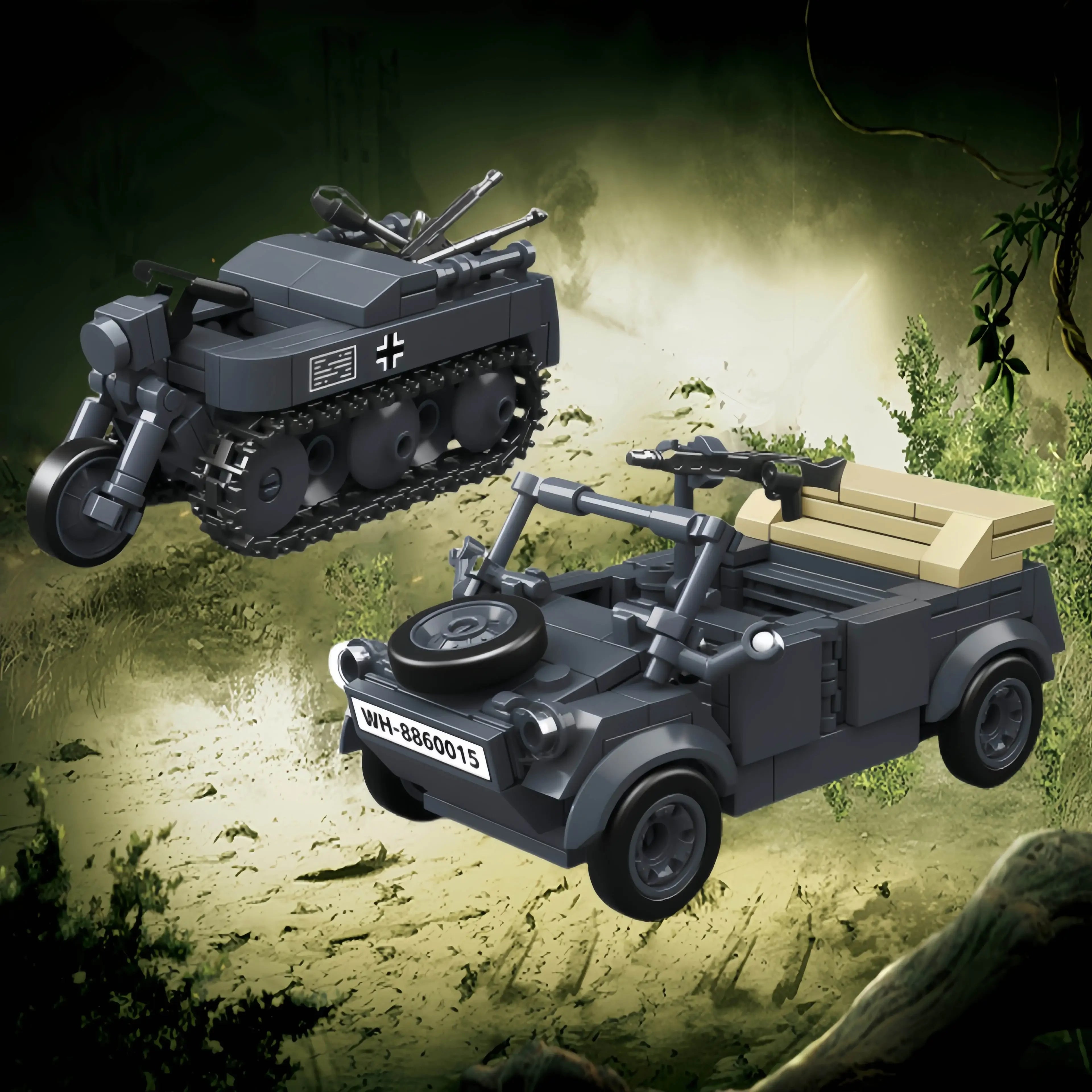 Ww2 German Light Tank PZ.KPFW.38(T)A Military Series WW2 Tank Building Blocks  Bricks Model Set Toys for Kids Gifts